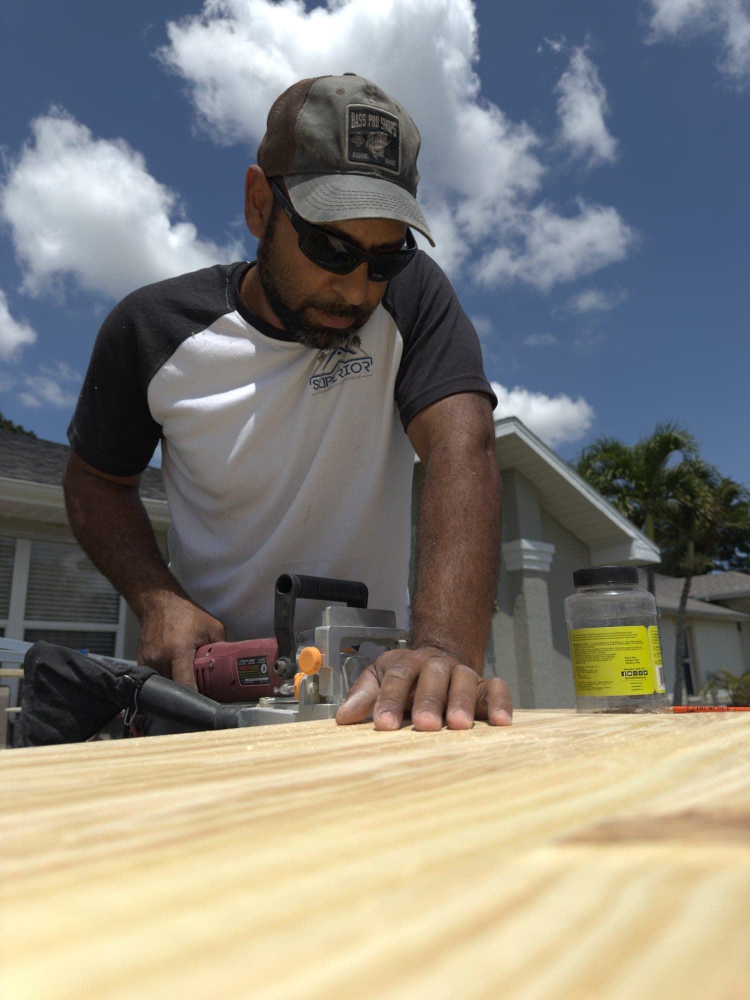 Superior Renovation carpenter using a plate joiner on site